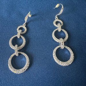 Nadri- Pave' Diamond Stone Earrings with Hoops for women